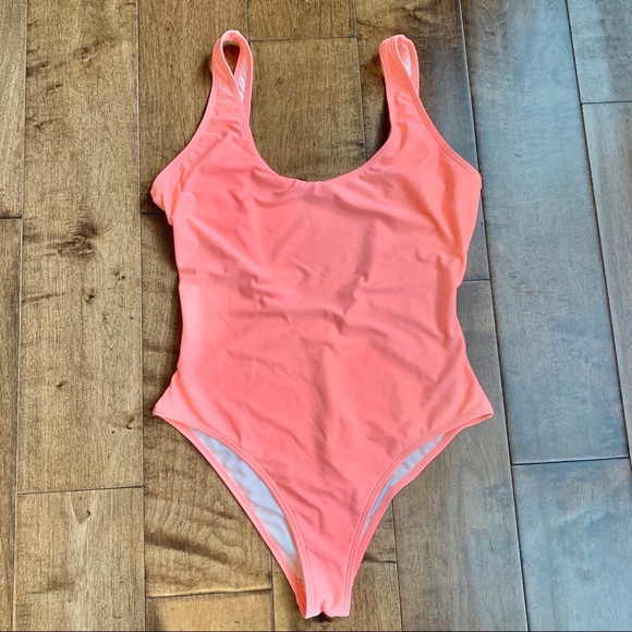 Neon orange Forever 21 one piece bathing suit - Picture 1 of 3